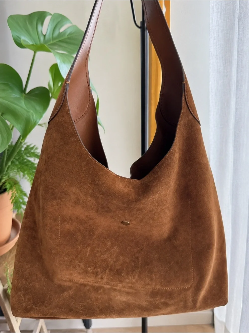 Coach Chestnut Brown Suede Hobo Shoulder Bag